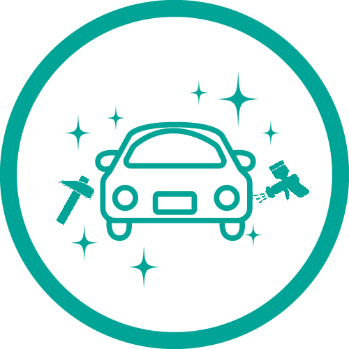 車がピカピカしているイラスト